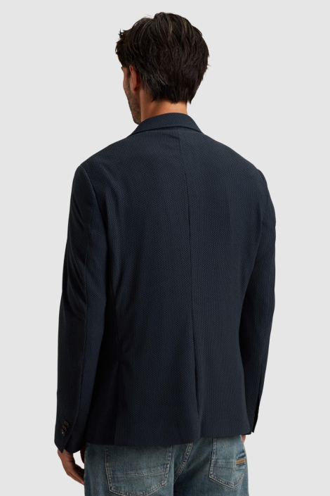 Cast Iron blauwe heren colbert | Model achteraanzicht