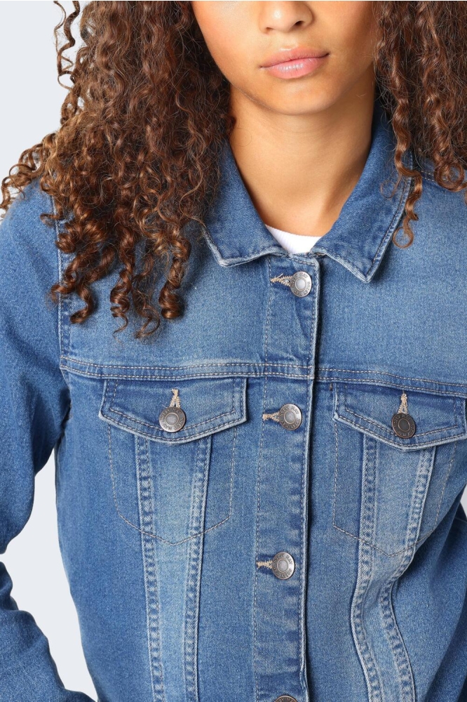 Noisy may blauwe dames jas | Close up