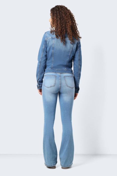 Noisy may blauwe dames jas | Model achteraanzicht