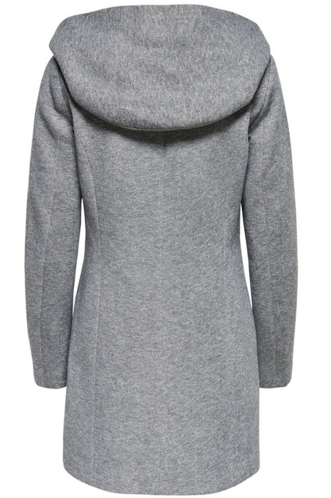Only grijze dames jas | Achteraanzicht