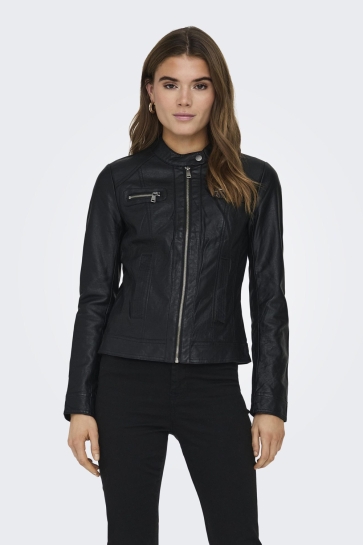 Only Jas ONLBANDIT FAUX LEATHER BIKER OTW NOOS 15081400 Black