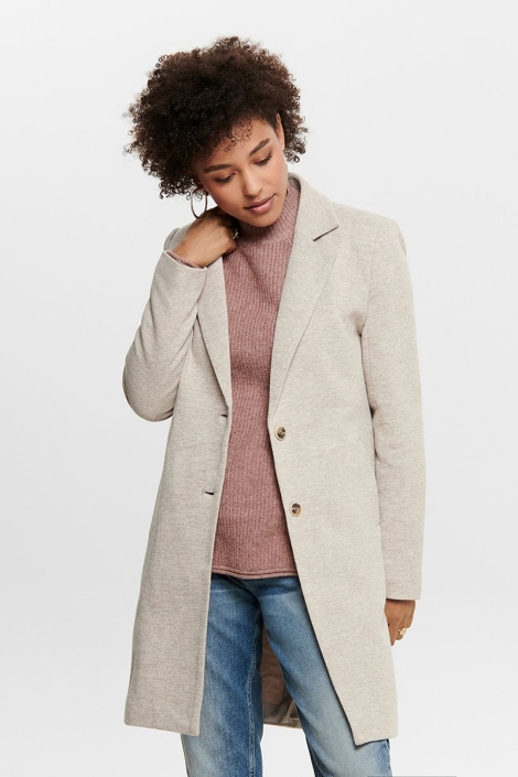 Only beige dames jas | Model vooraanzicht