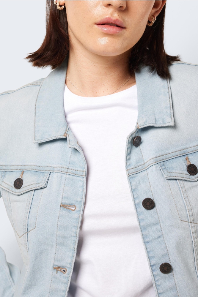 Noisy may blauwe dames jas | Close up