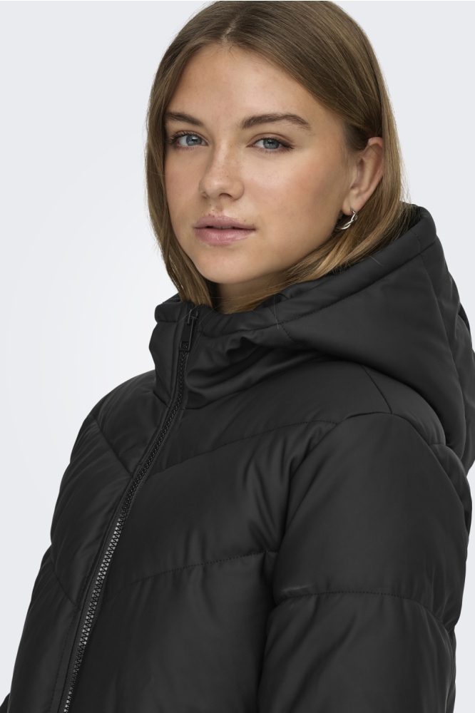 Jacqueline de Yong zwarte dames jas | Close up