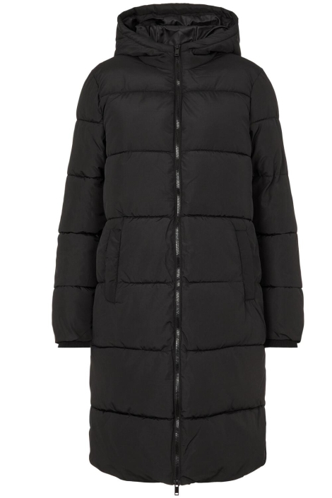 Pieces zwarte dames jas | Vooraanzicht