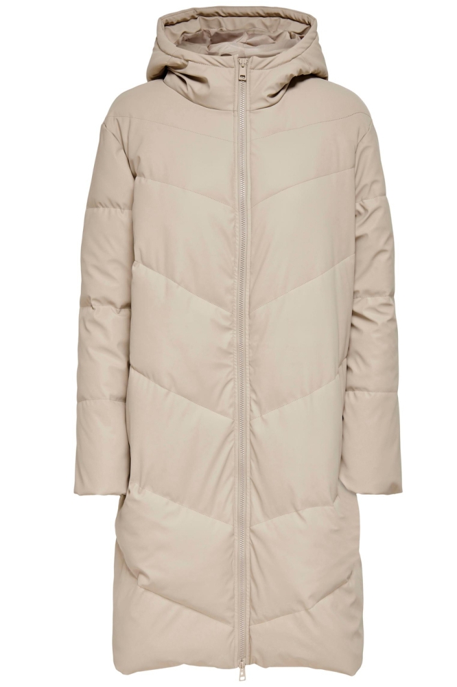 Jacqueline de Yong beige dames jas | Vooraanzicht