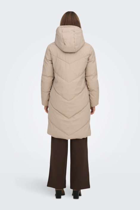 Jacqueline de Yong beige dames jas | Model achteraanzicht