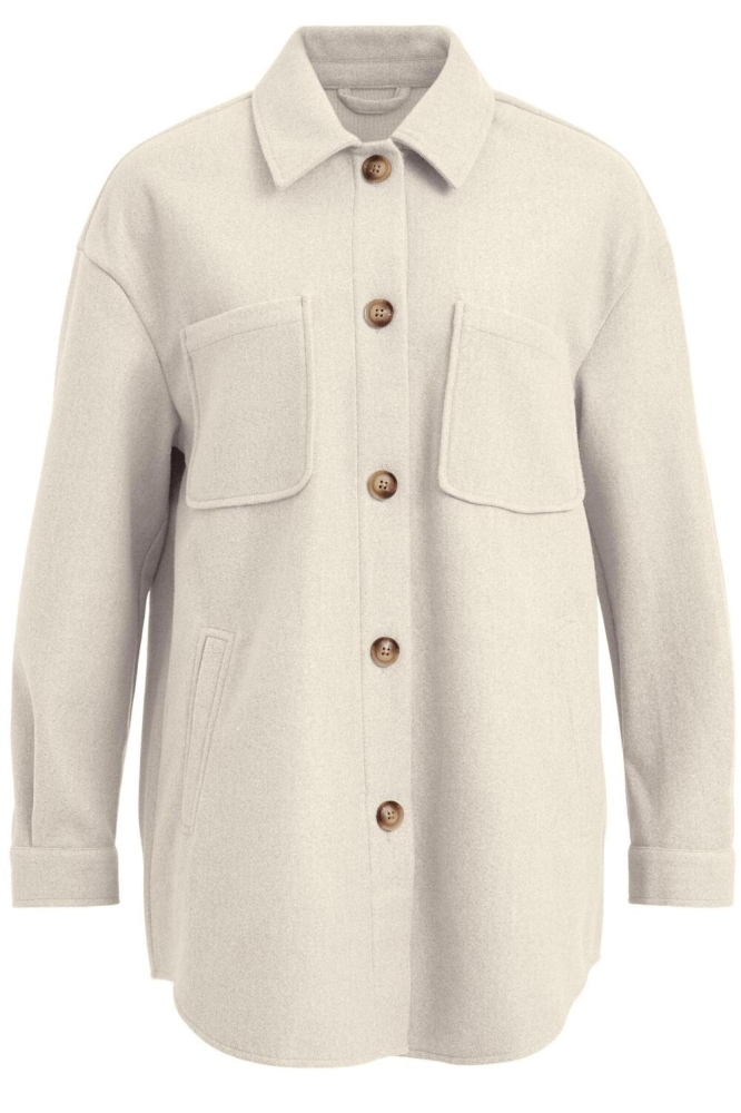 Vila ecru dames jas | Vooraanzicht