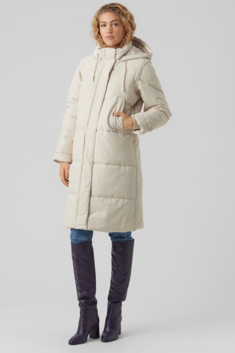 Vero Moda beige dames jas | Model vooraanzicht
