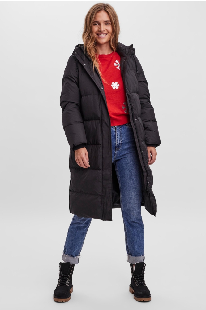 Vero Moda zwarte dames jas | Model vooraanzicht