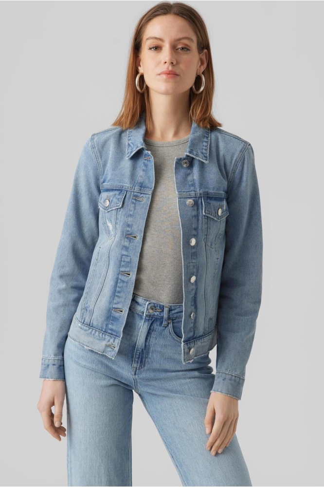 Vero Moda blauwe dames jas | Model vooraanzicht