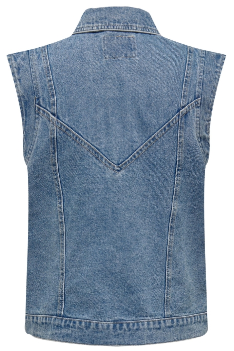 Only blauwe dames gilet | Achteraanzicht