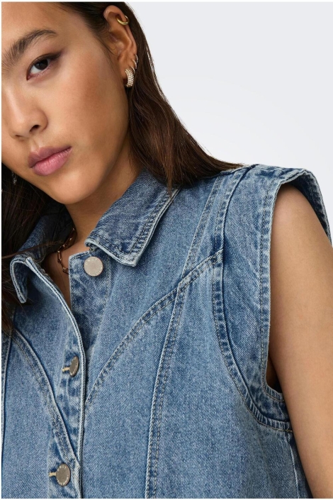 Only blauwe dames gilet | Close up