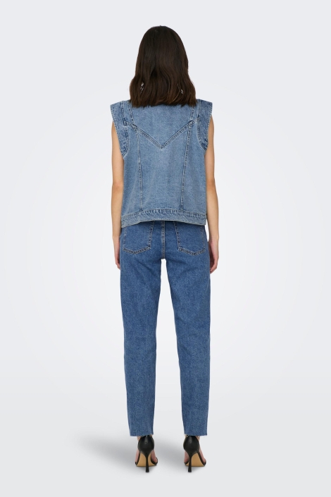 Only blauwe dames gilet | Model