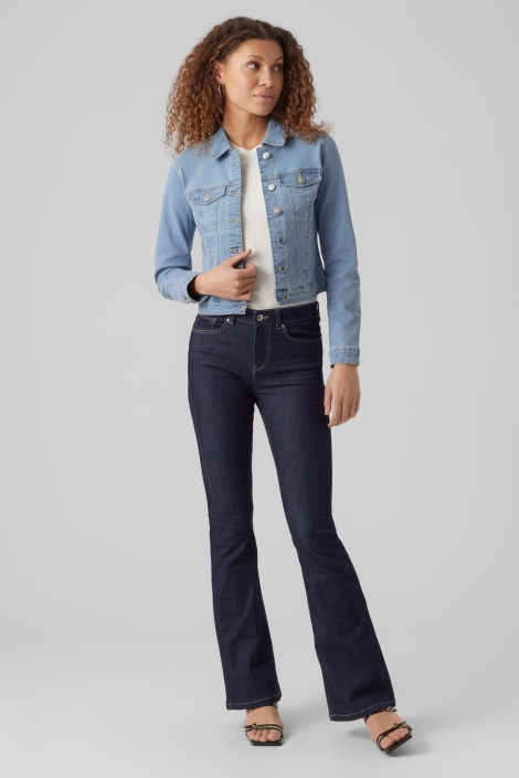 Vero Moda blauwe dames jas | Model vooraanzicht