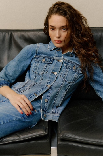 Vero Moda vmzorica ls denim jacket mix noos Blauw