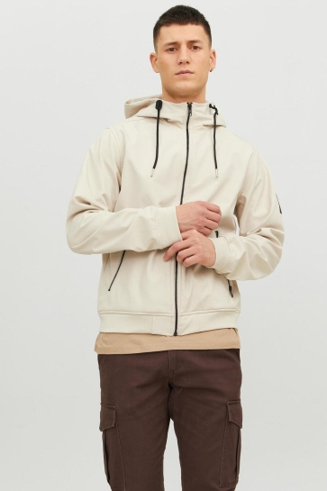Jack & Jones jjebasic softshell hood noos Beige