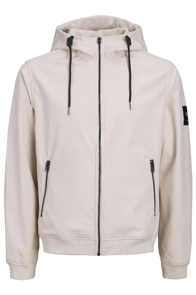 Jack & Jones beige heren jas | Vooraanzicht