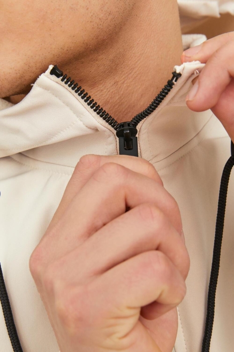 Jack & Jones beige heren jas | Close up