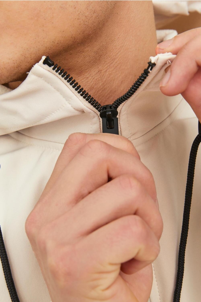 Jack & Jones beige heren jas | Close up