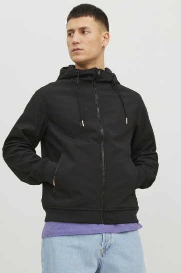 Jack & Jones Jas JJEBASIC SOFTSHELL HOOD NOOS 12236300 BLACK