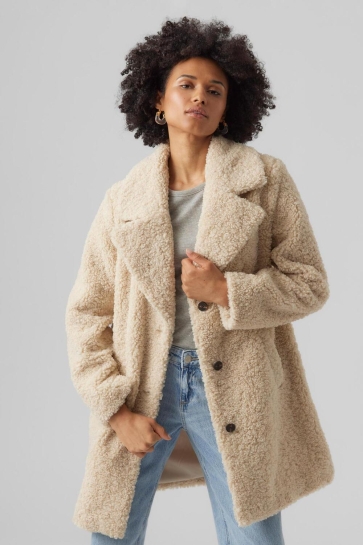 Vero Moda VMKYLIE TEDDY COAT BOO 10289938 Oatmeal