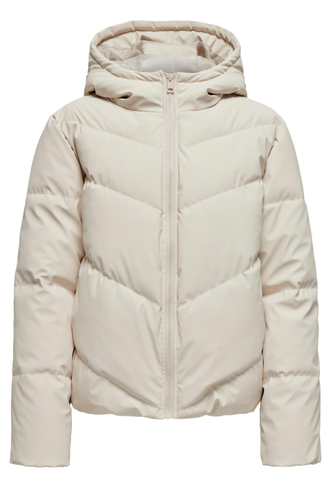 Jacqueline de Yong ecru dames jas | Vooraanzicht