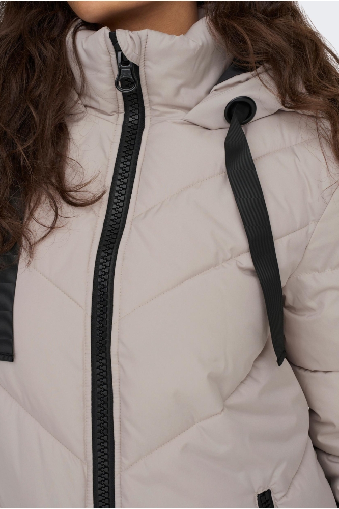 Jacqueline de Yong beige dames jas | Close up