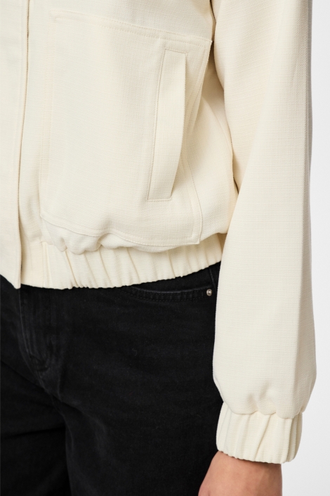 Pieces beige dames jas | Close up
