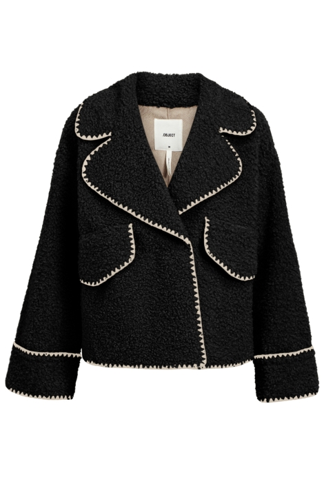 Object zwarte dames jas | Vooraanzicht