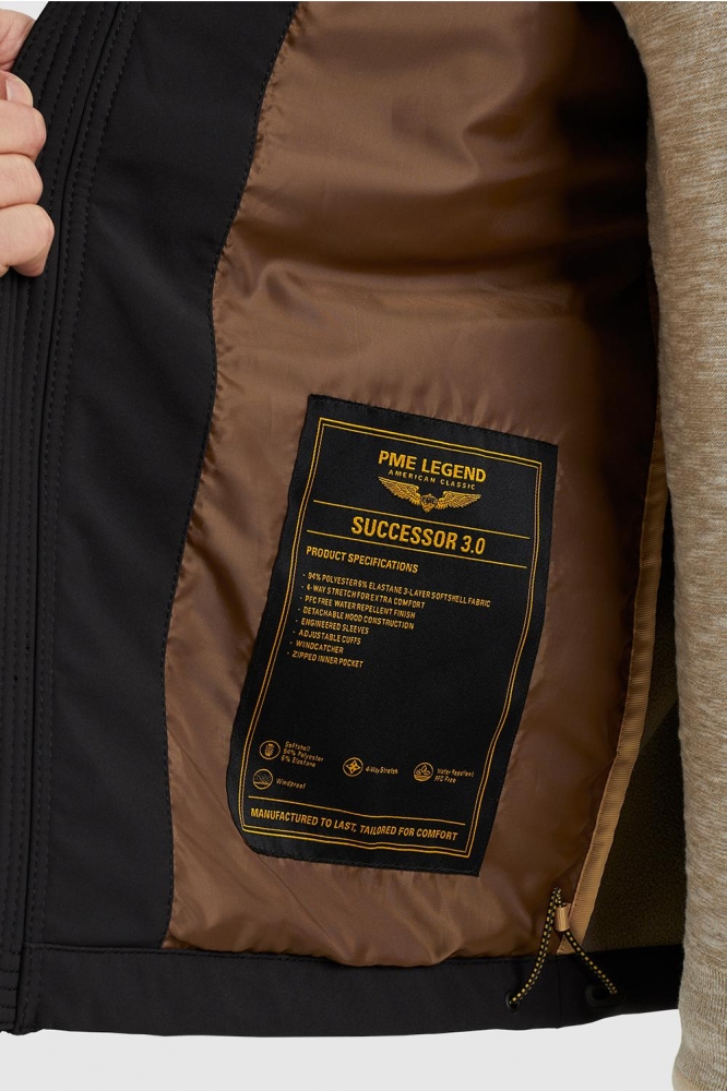 PME legend zwarte heren jas | Close up