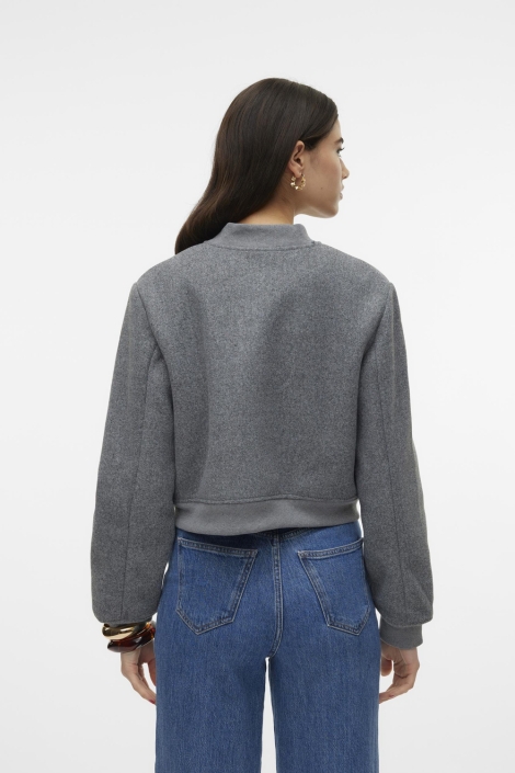 Vero Moda grijze dames jas | Model achteraanzicht