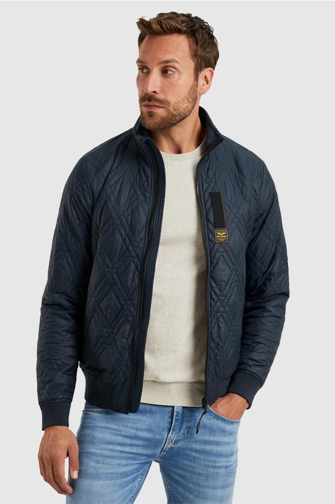 PME legend blauwe heren jas | Model vooraanzicht