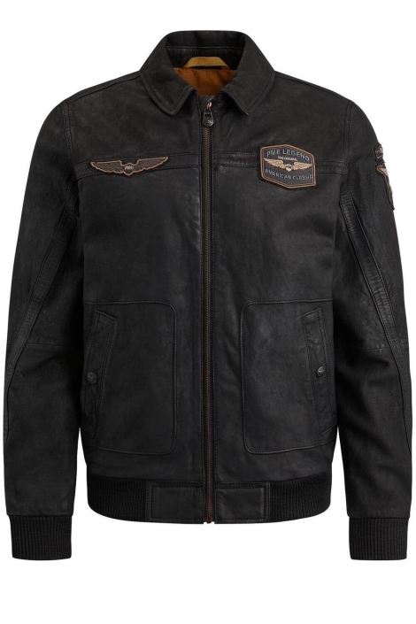 PME legend zwarte heren leren jas | Vooraanzicht