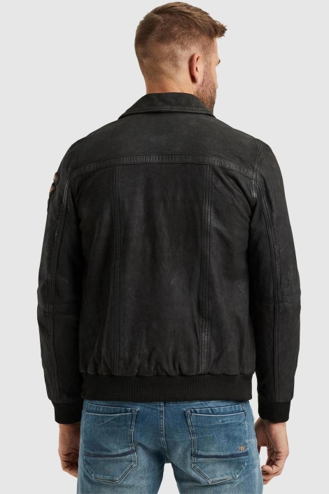 PME legend zwarte heren leren jas | Model achteraanzicht