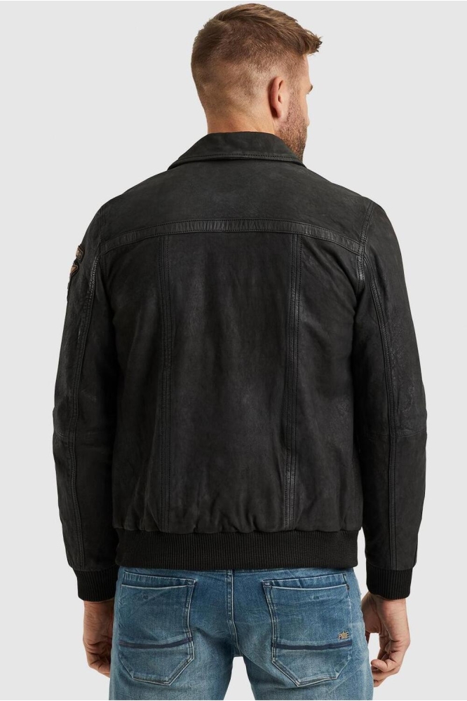 PME legend zwarte heren leren jas | Model achteraanzicht