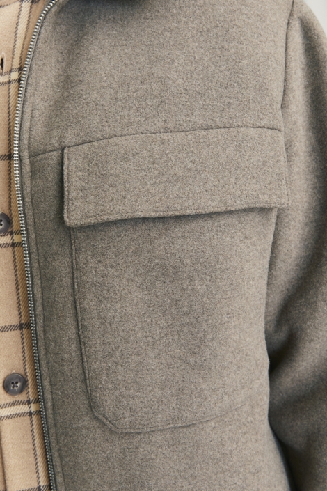 Jack & Jones beige heren jas | Close up