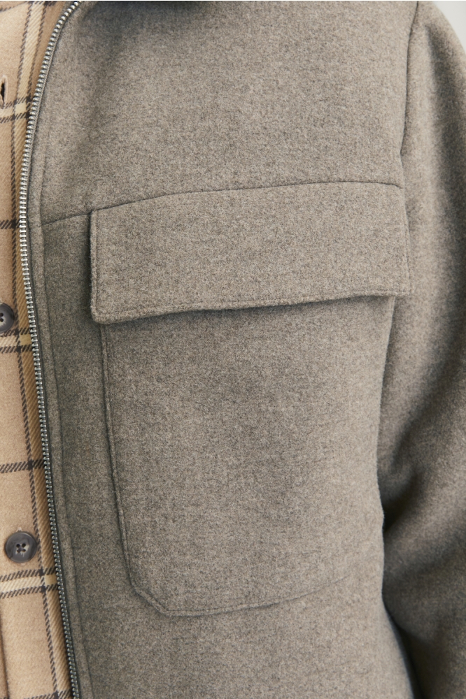 Jack & Jones beige heren jas | Close up