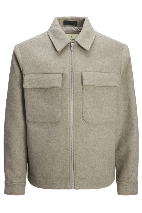 Jack & Jones beige heren jas | Vooraanzicht