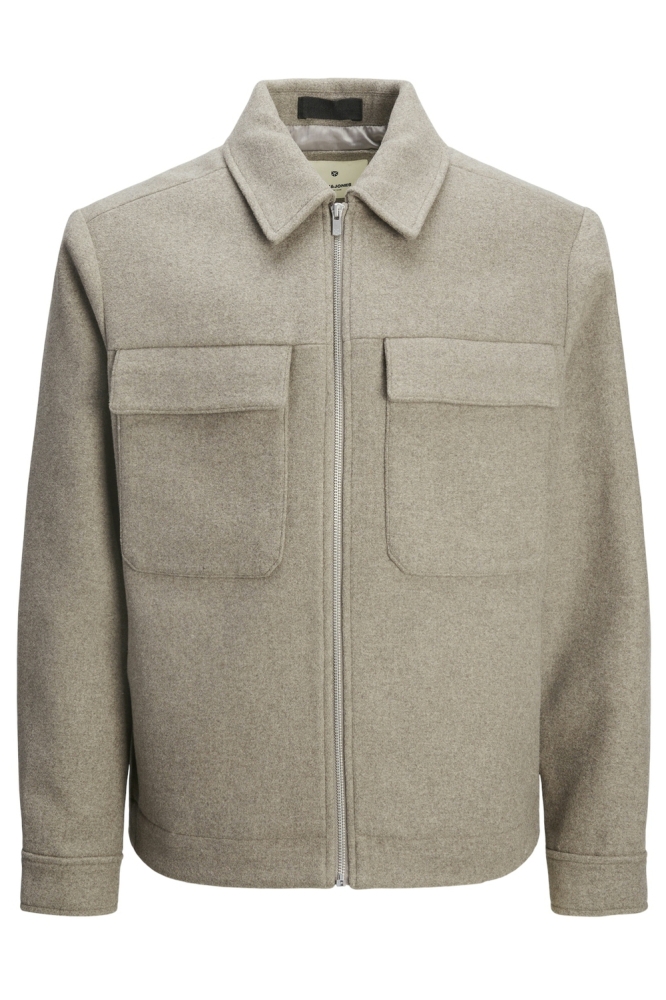 Jack & Jones beige heren jas | Vooraanzicht