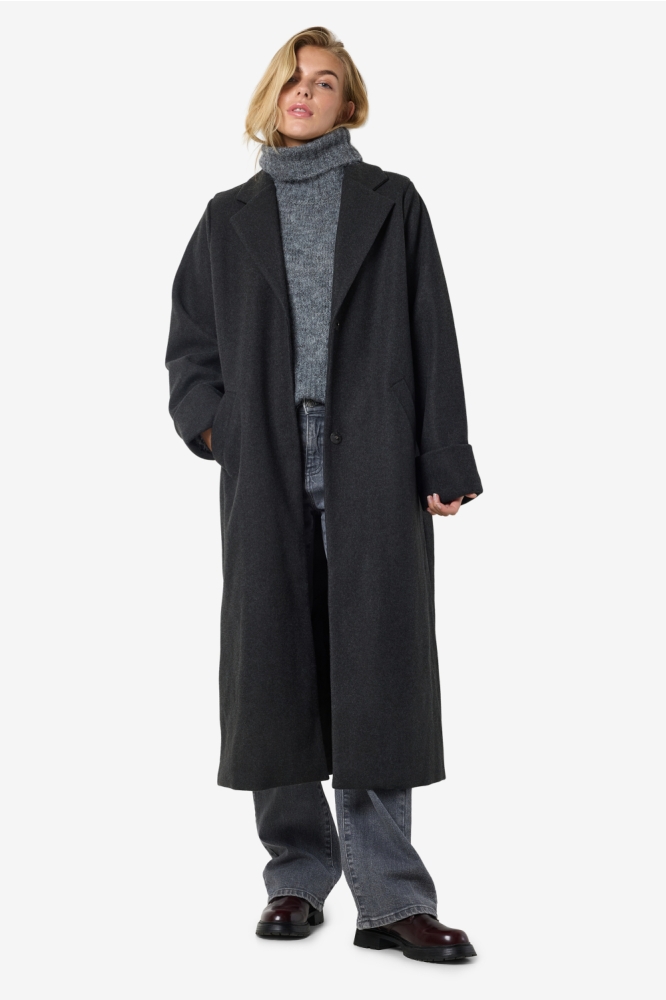 Noisy may grijze dames jas | Model vooraanzicht