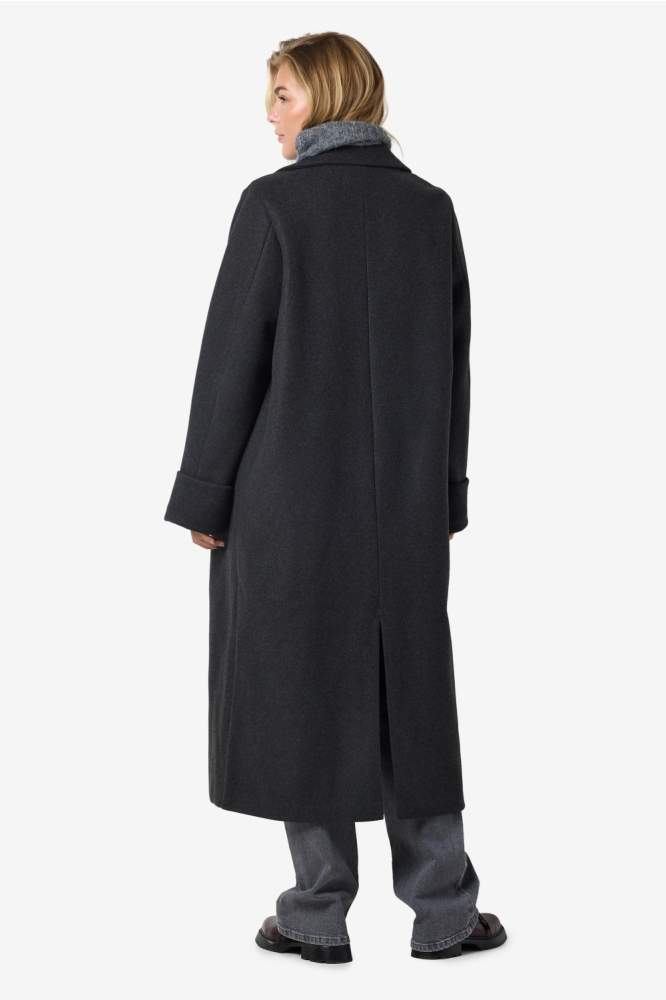 Noisy may grijze dames jas | Model achteraanzicht
