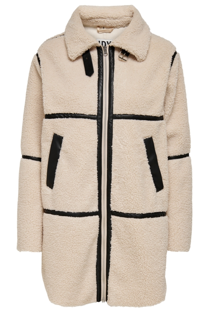 Jacqueline de Yong beige dames jas | Vooraanzicht