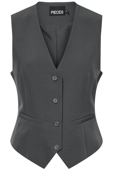 Pieces grijze dames gilet | Vooraanzicht