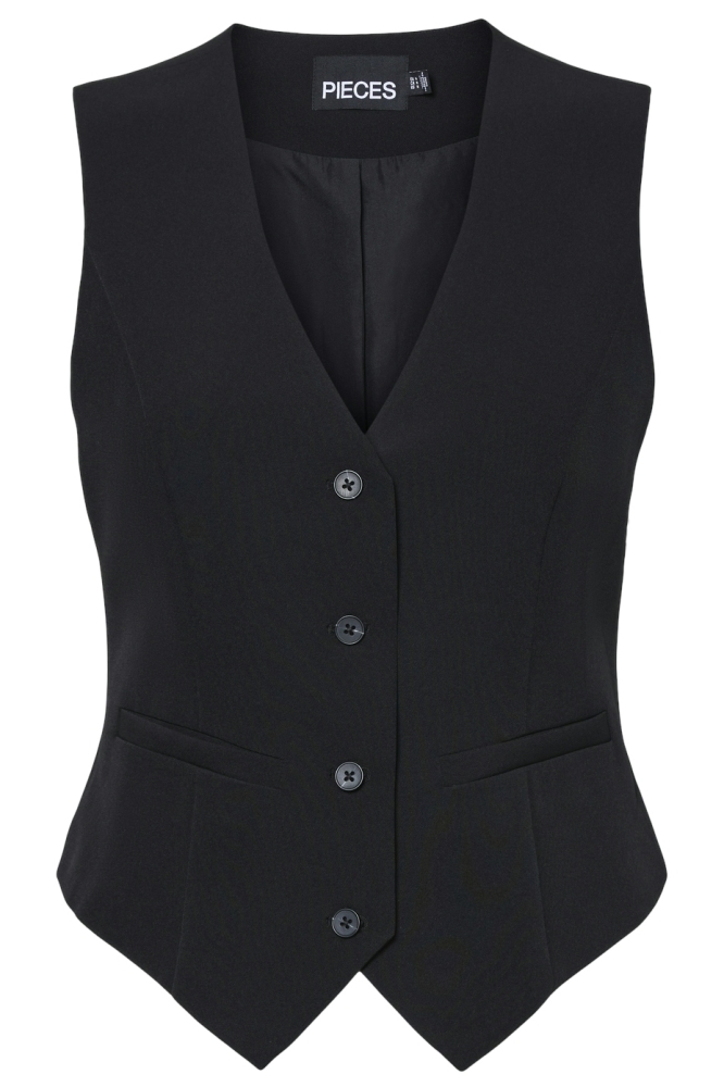 Pieces zwarte dames gilet | Vooraanzicht