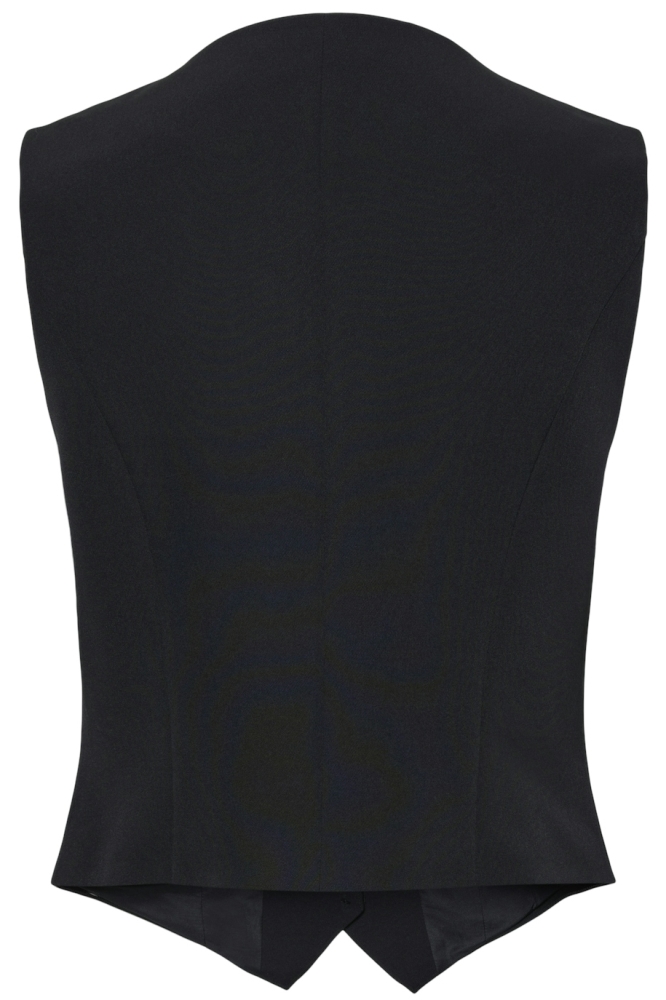 Pieces zwarte dames gilet | Achteraanzicht