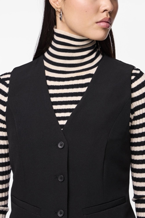 Pieces zwarte dames gilet | Close up