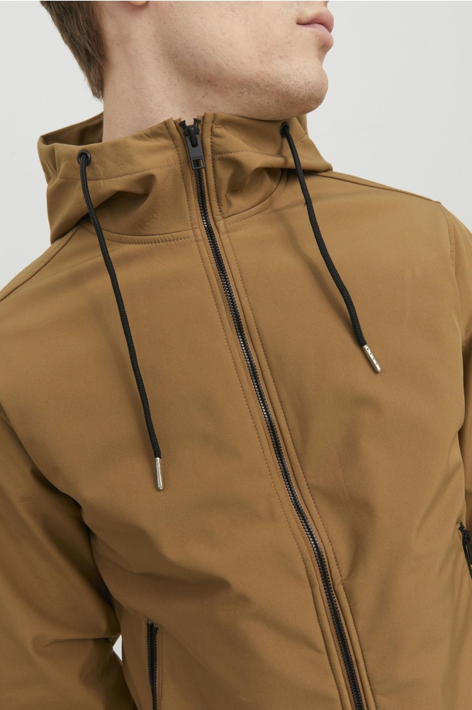 Jack & Jones camel heren jas | Close up