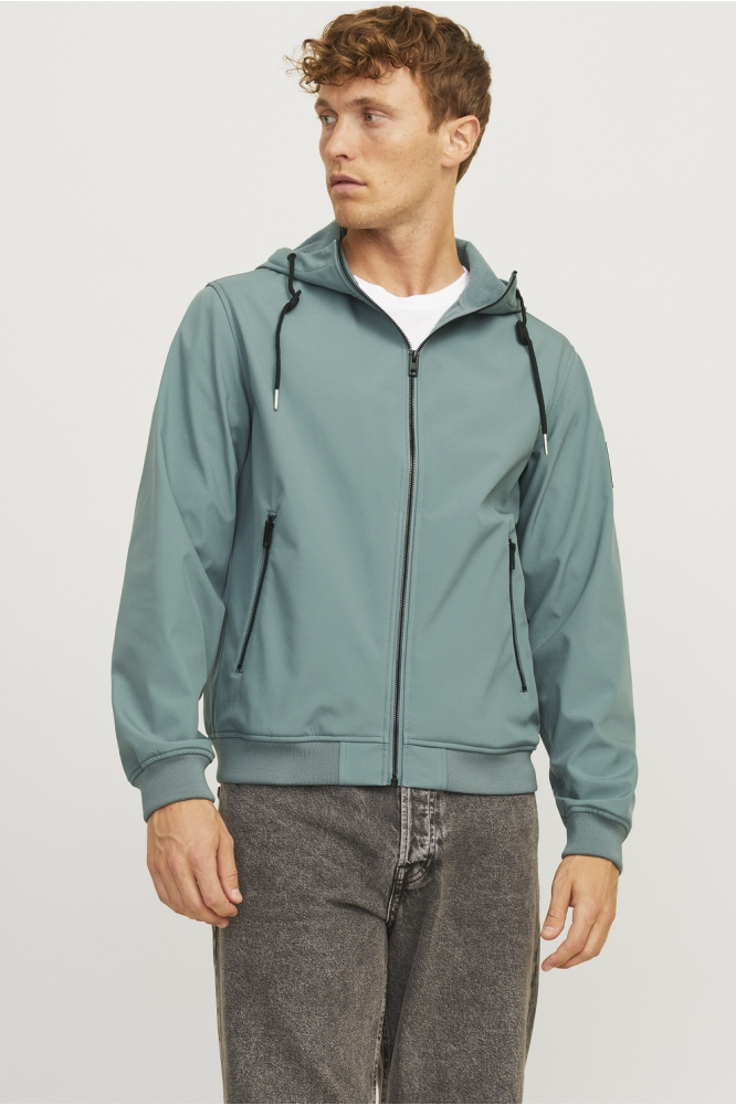 Jack & Jones blauwe heren jas | Model vooraanzicht