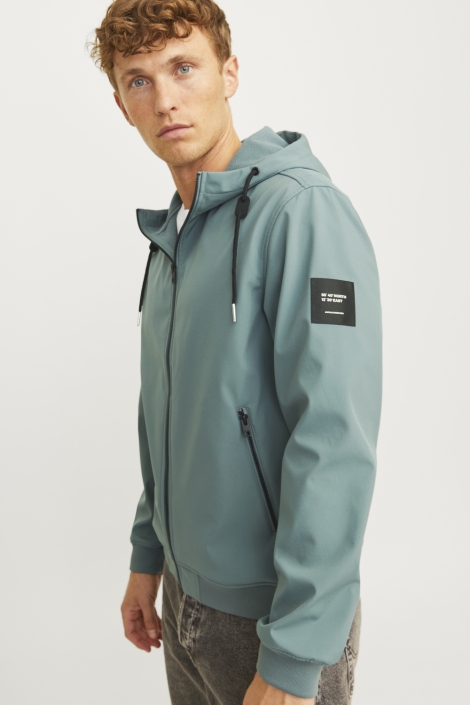 Jack & Jones blauwe heren jas | Model zijaanzicht